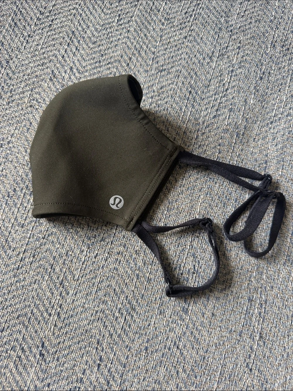 Lululemon Unisex Double Strap Ultralu Dark Green Olive Face Mask Size: OS